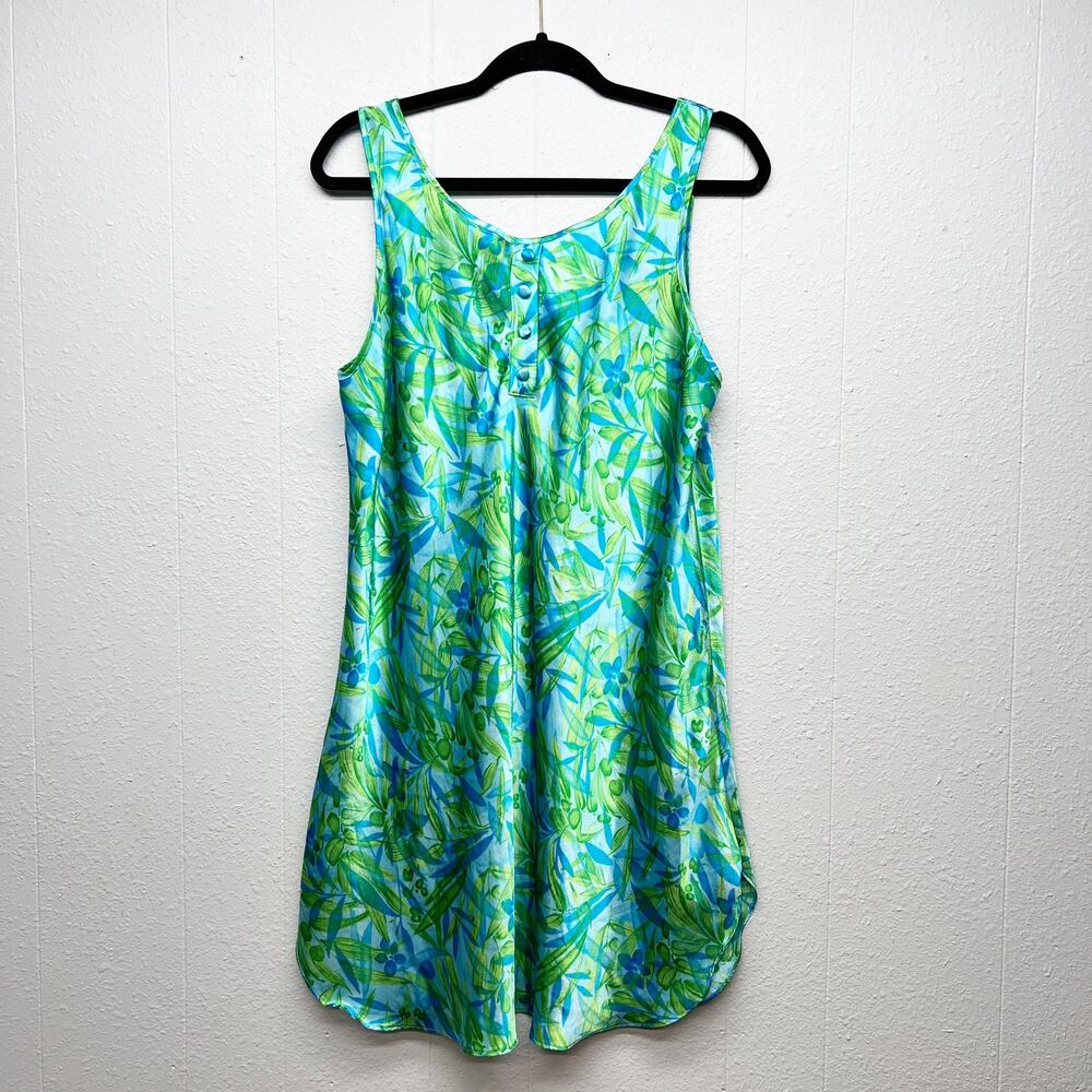 Morgan Taylor Intimates Floral Sleepwear Chemise Womens Large Lightweight
